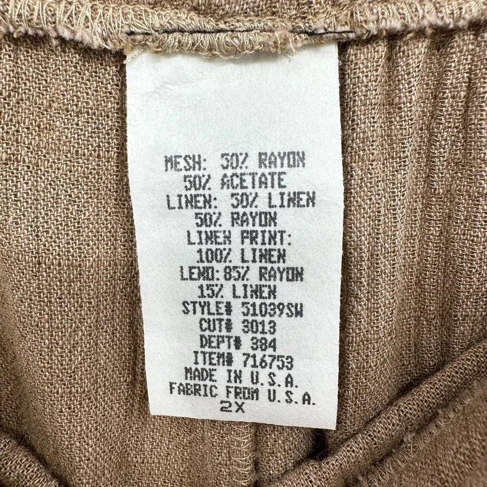 Vintage Spencer Alexis Jacket Pant‎ Set 2X Linen Blend Lagenlook Patchwork USA - Picture 16 of 16